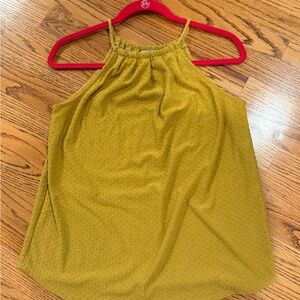 Green Envelope Yellow Textured Women's Top